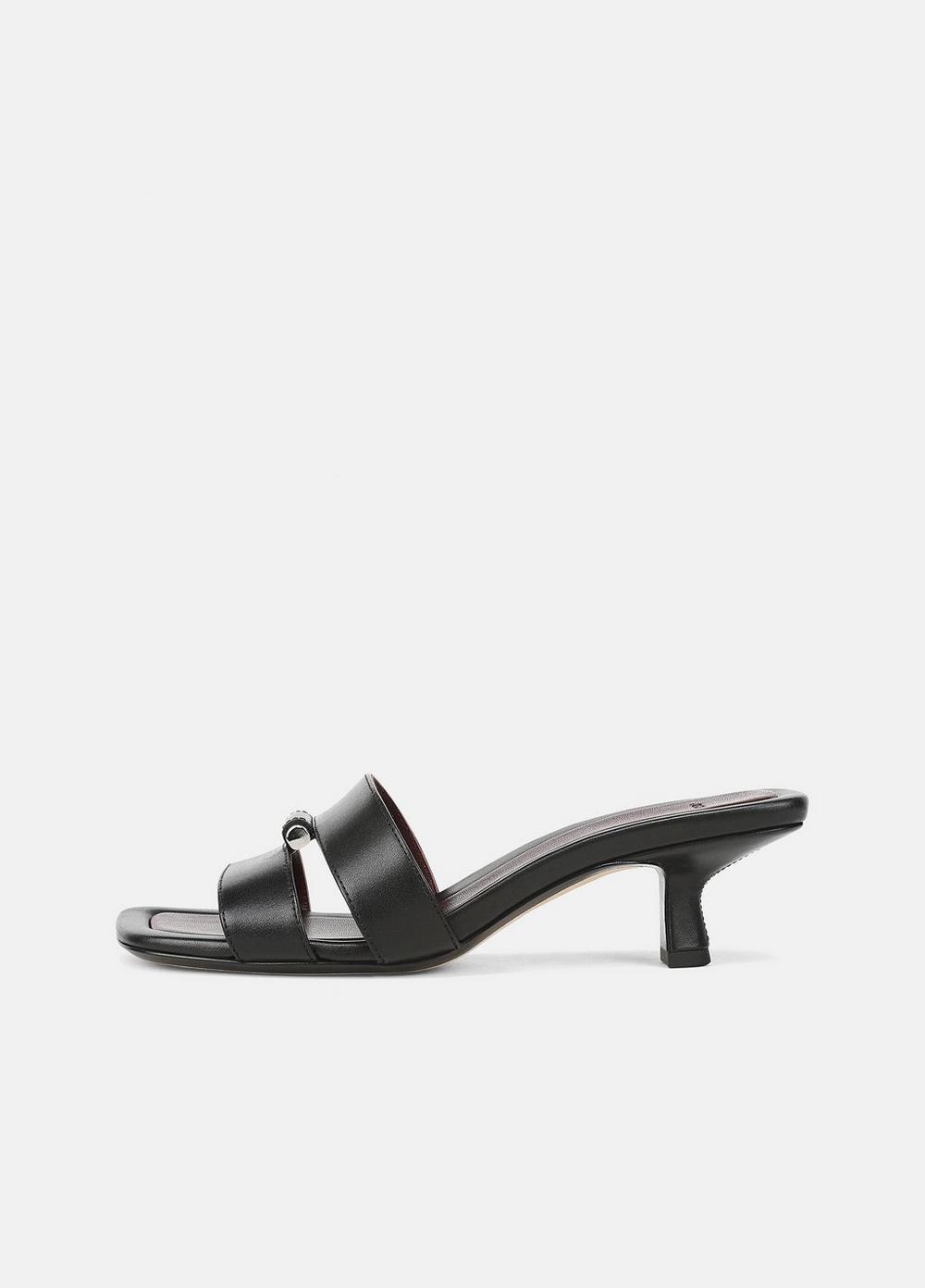 Women's Piper Leather Heeled Sandal, Black, Size 5 Vince