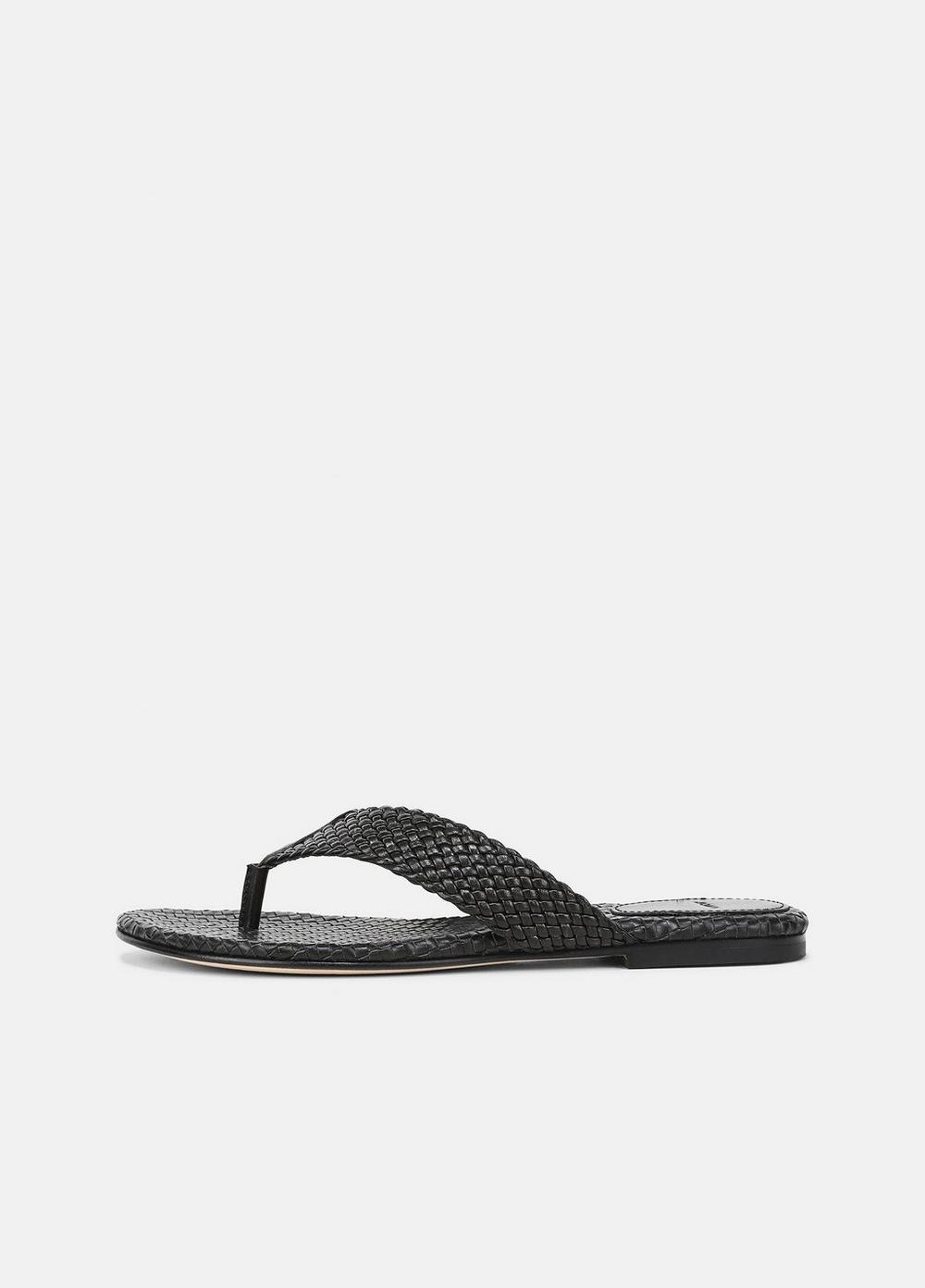Women's Lotus Leather Sandal, Black, Size 9 Vince