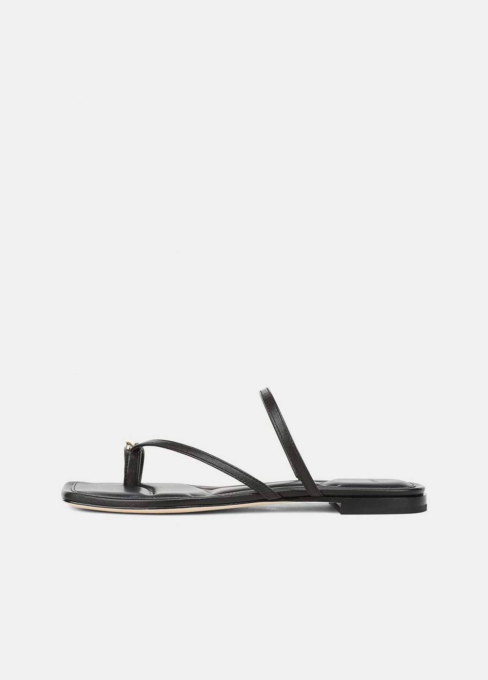 Women's Polli Leather Toe-ring Sandal, Black, Size 7.5 Vince