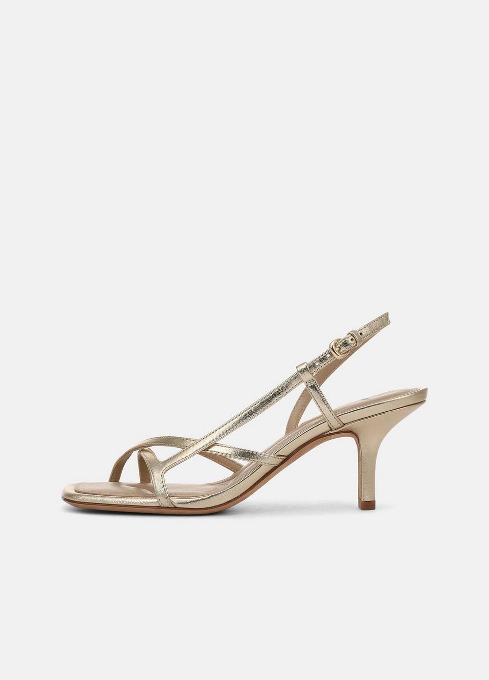 Women's Lillian Leather Slingback Sandal, Champagne, Size 8.5 Vince
