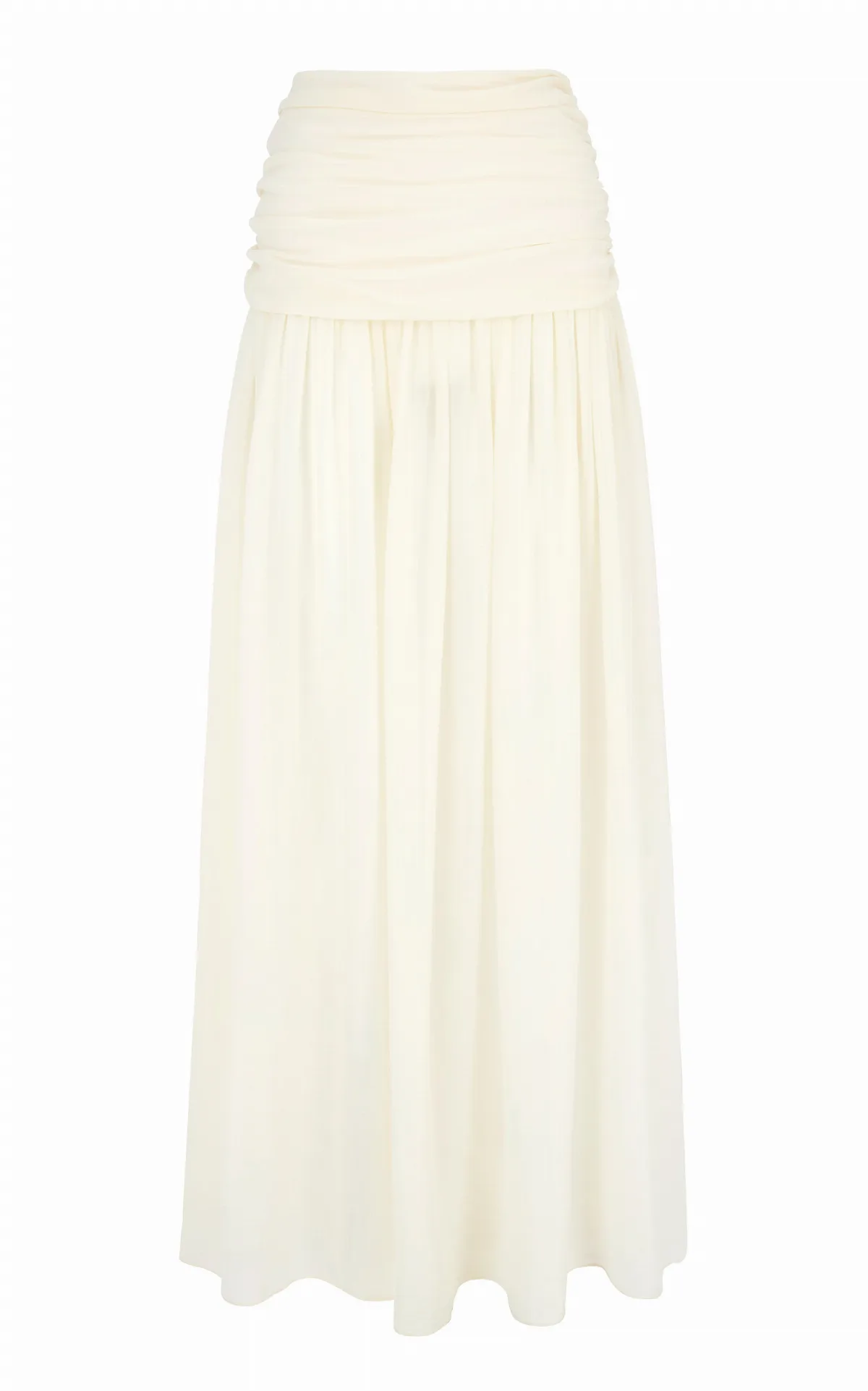 Agapito Ruched Crepe Maxi Skirt