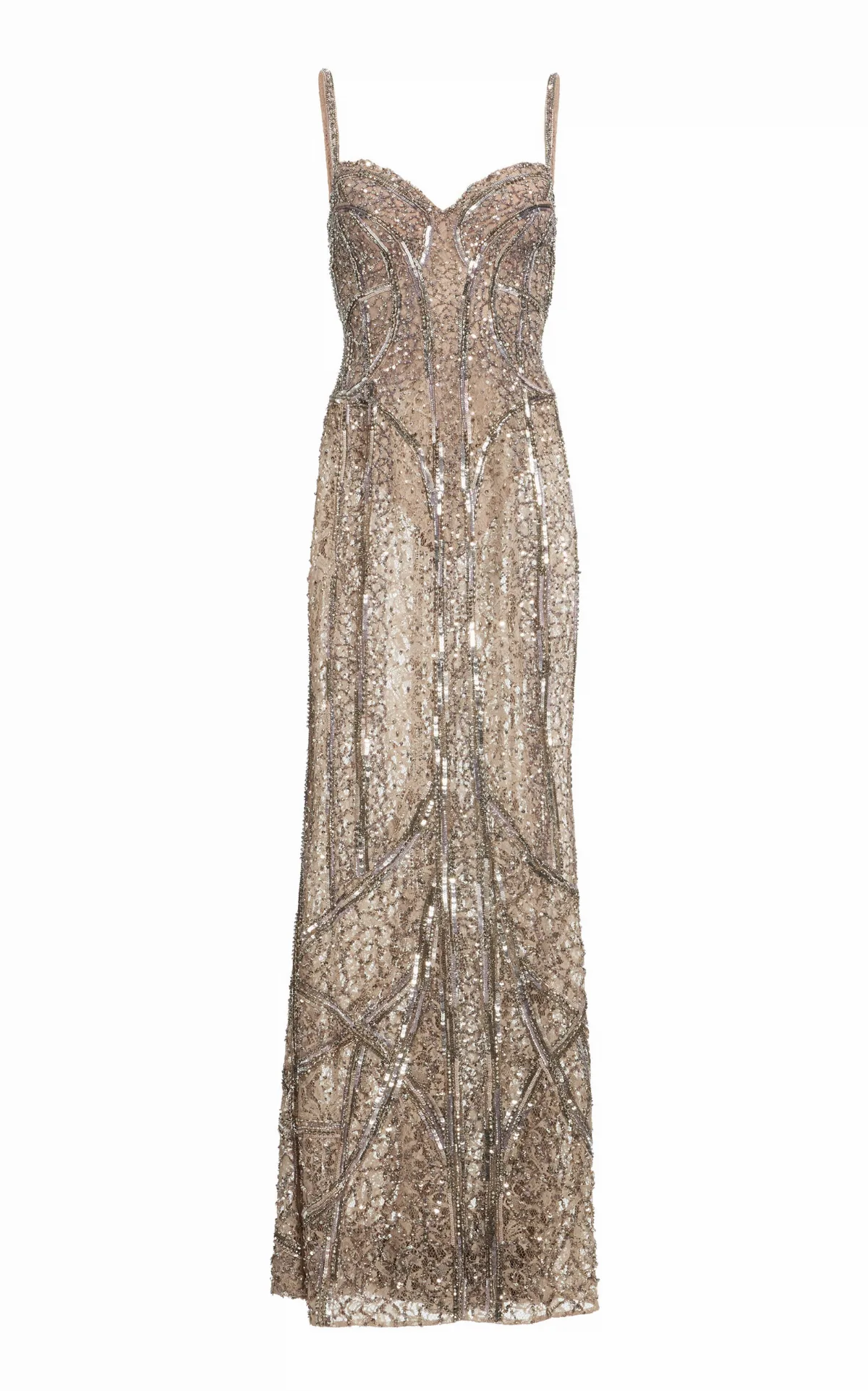 Beaded Silk-Blend Maxi Dress