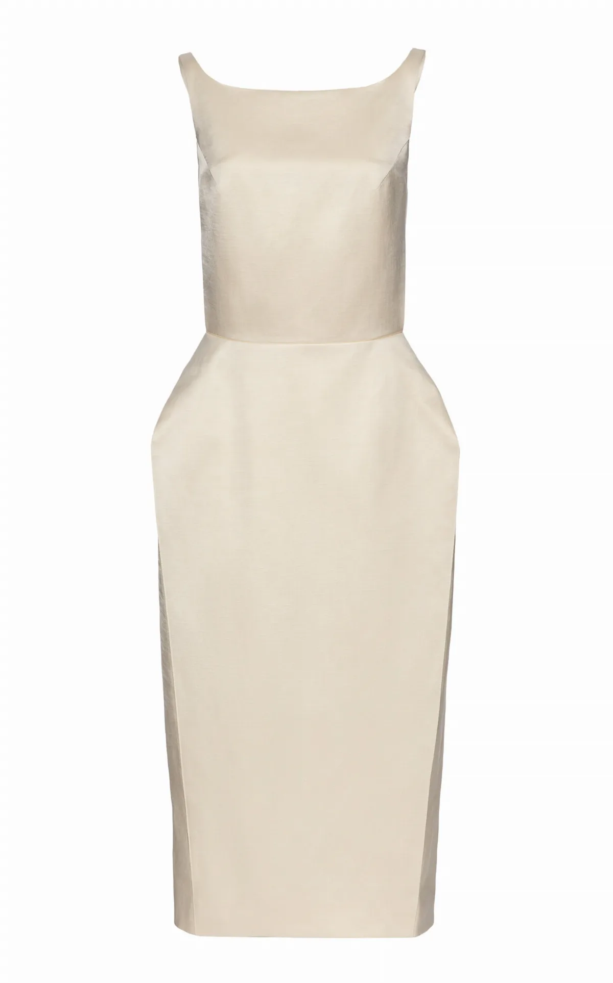 Linen-Blend Midi Dress