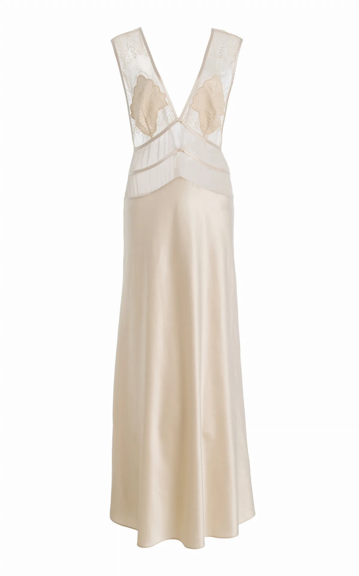 Exclusive Pascal Lace-Inset Silk Maxi Dress
