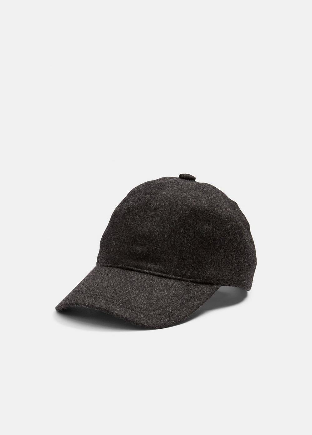 Men's Cashmere Baseball Cap, Heather Charcoal, Size S/M Vince
