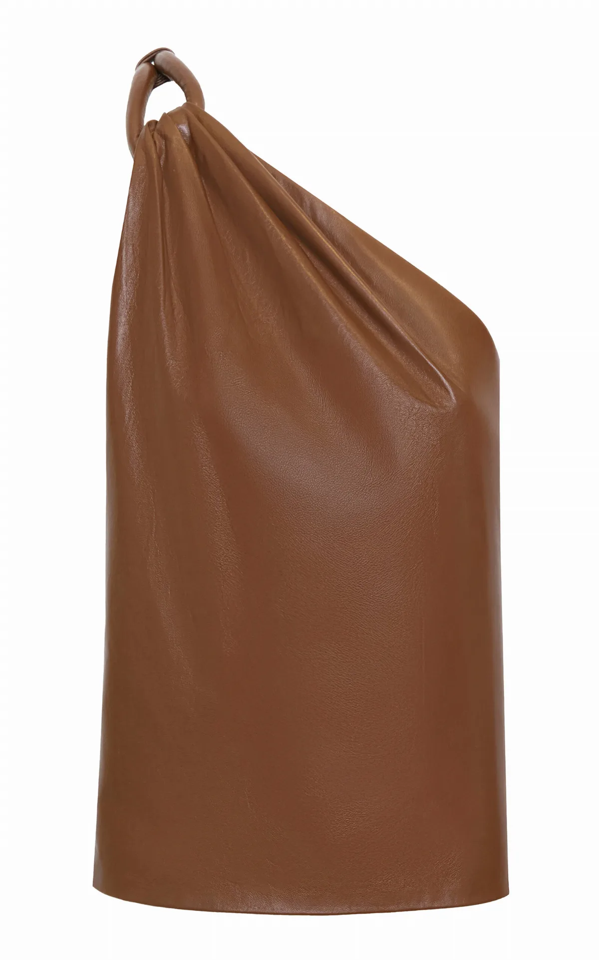 Trama Interior One-Shoulder Leather Top