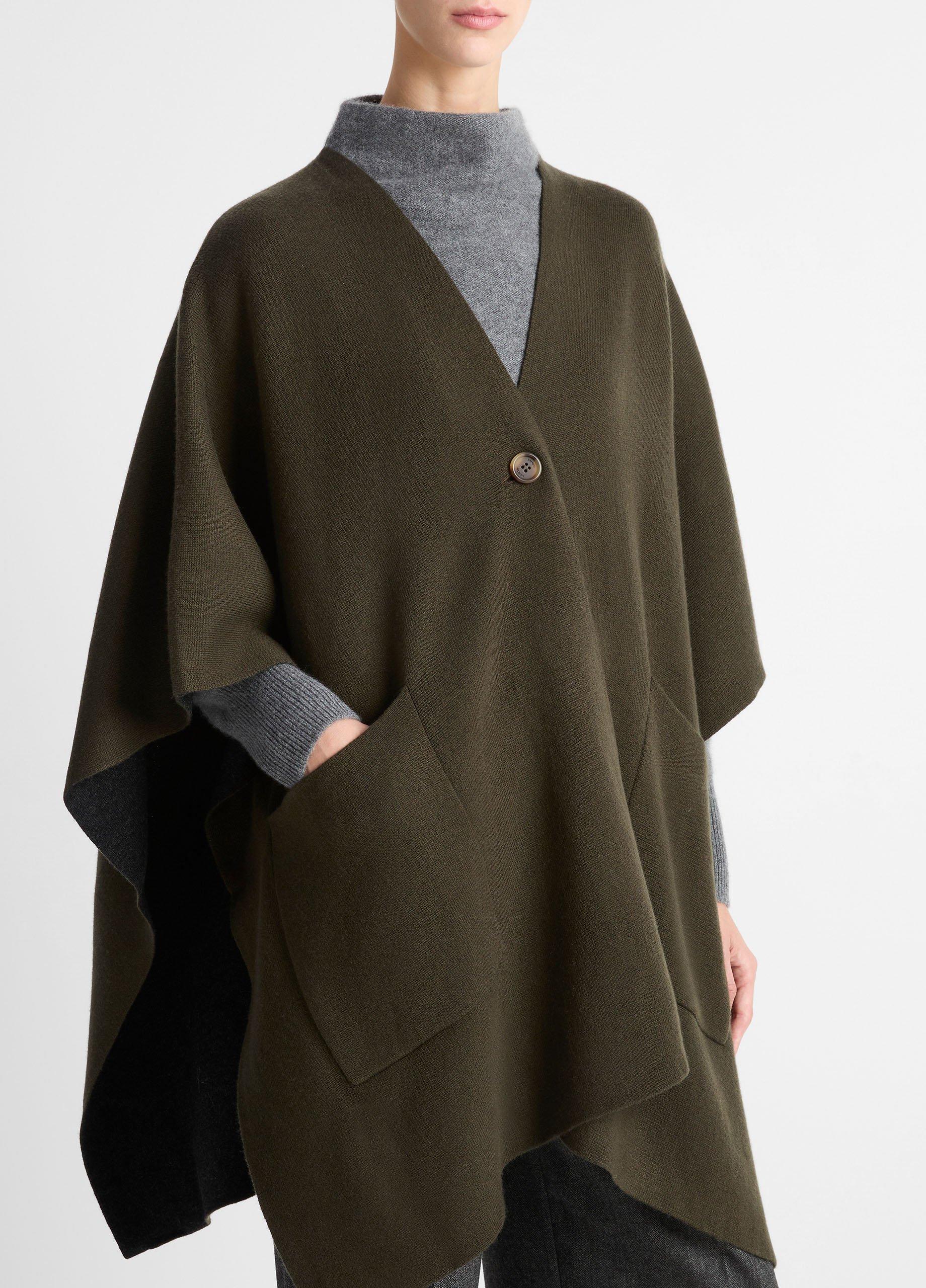 Women's Wool And Cashmere Double-Face Cape, Vine Vince