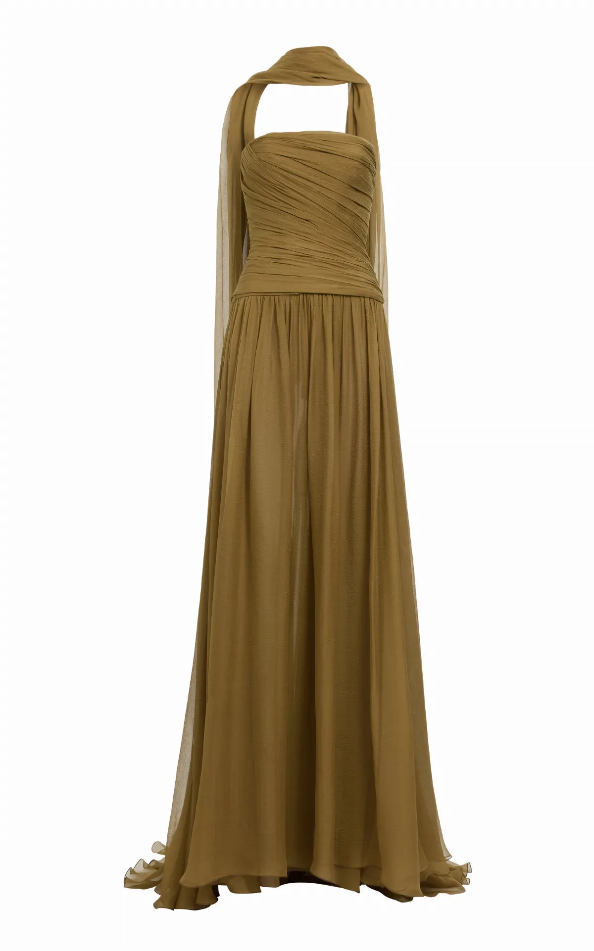 Crinkled Silk Maxi Dress