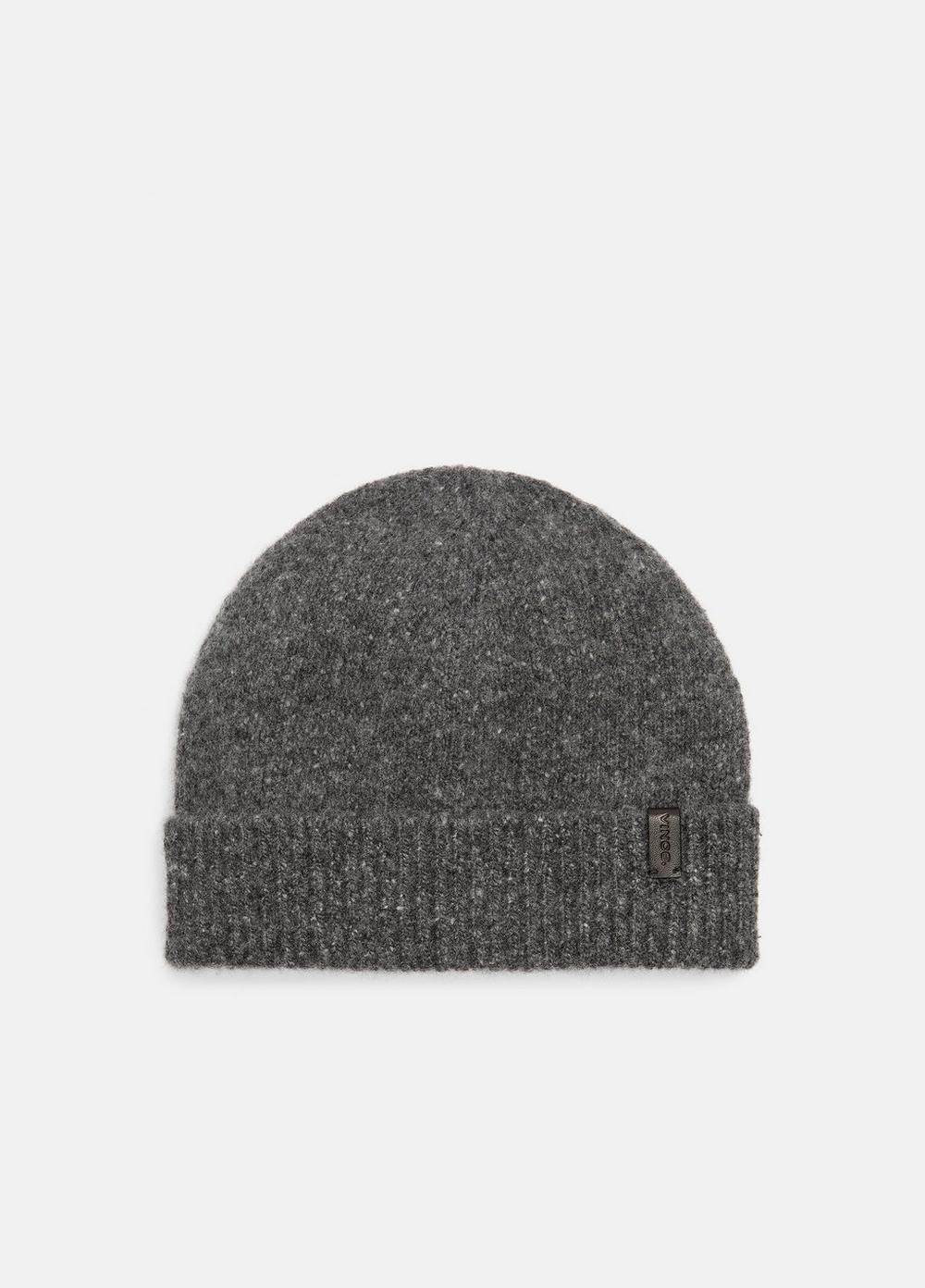 Men's Donegal Cashmere Beanie, Heather Charcoal Vince