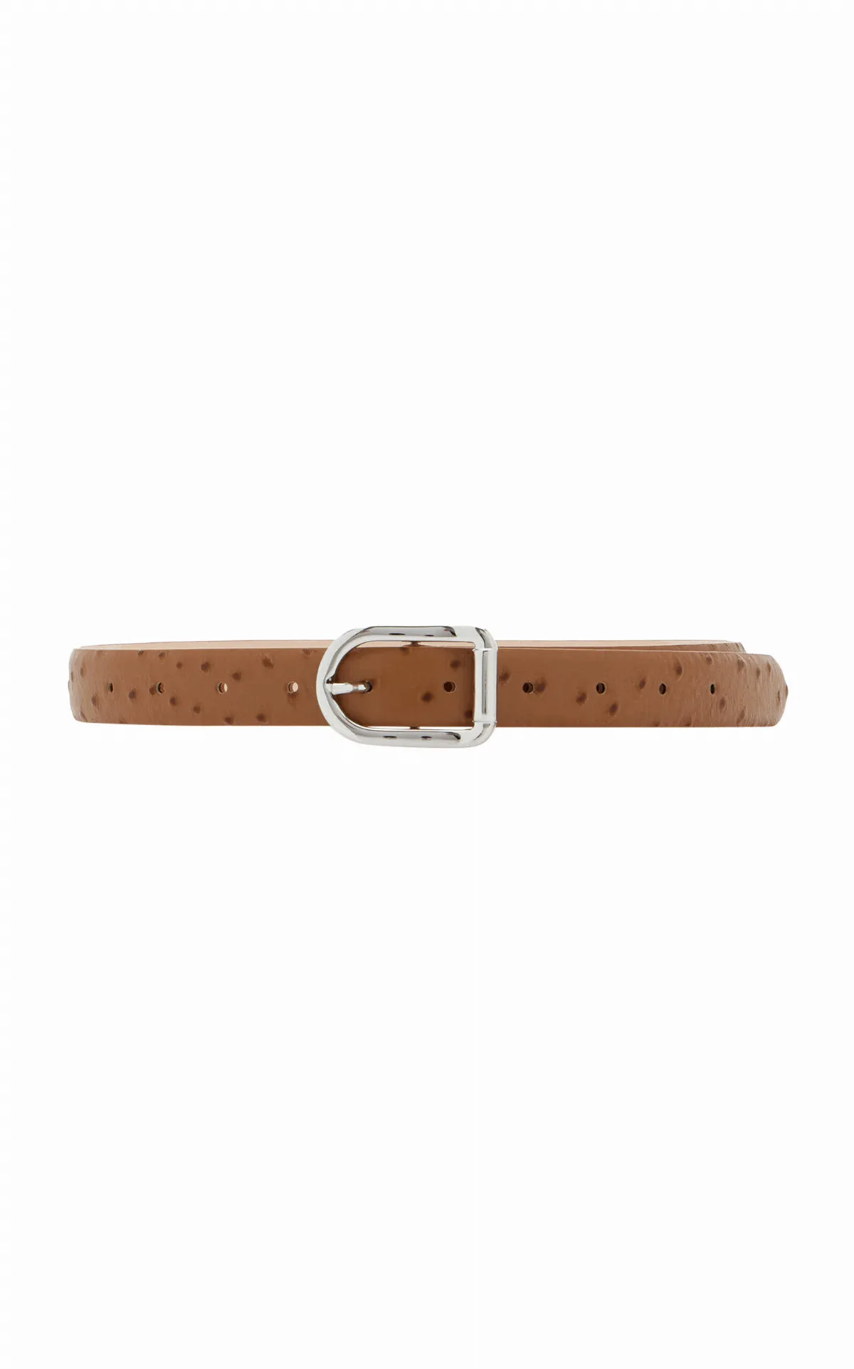 Mija Ostrich-Effect Leather Belt