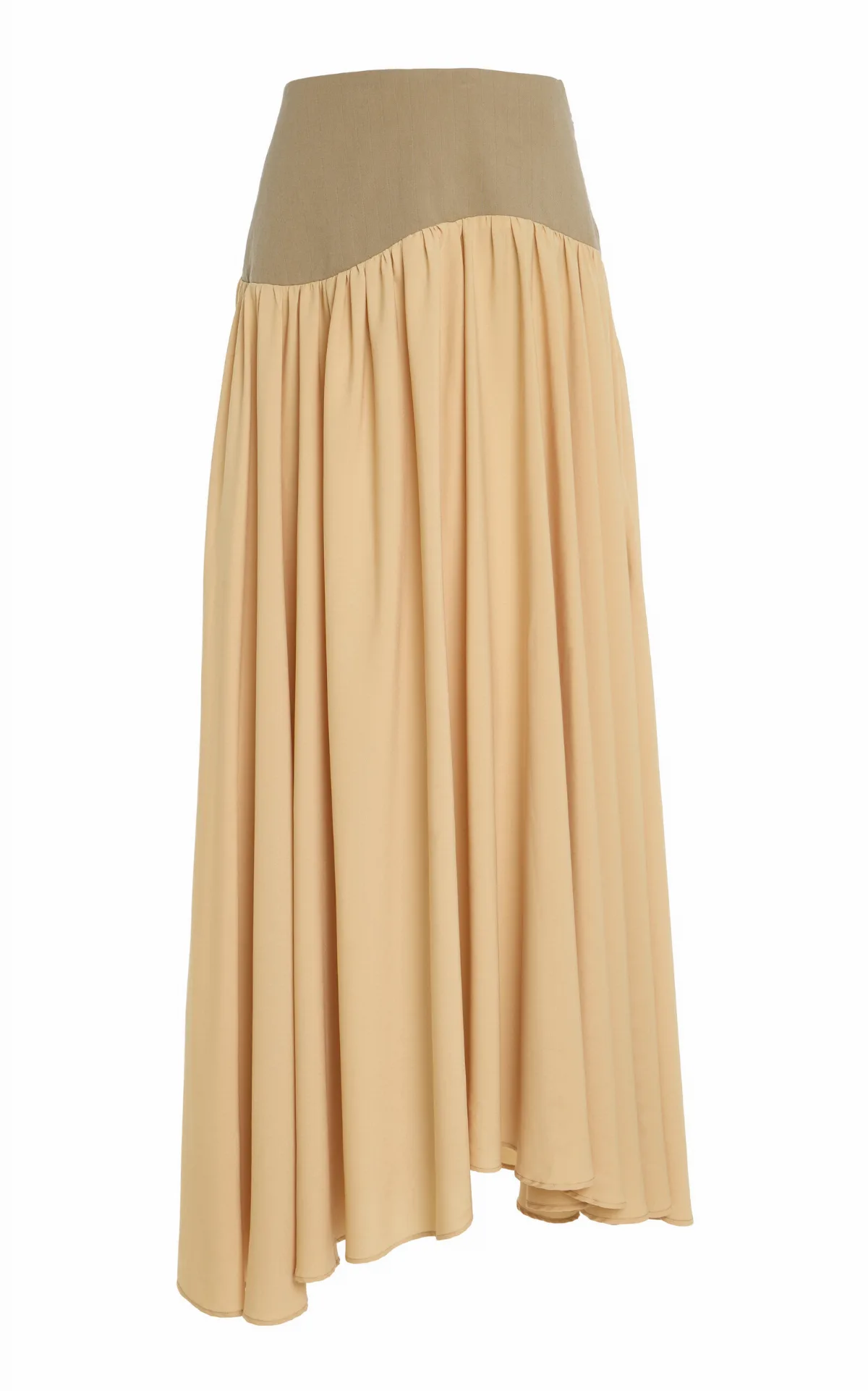 Exclusive Long Wave Stretch-Crepe Skirt