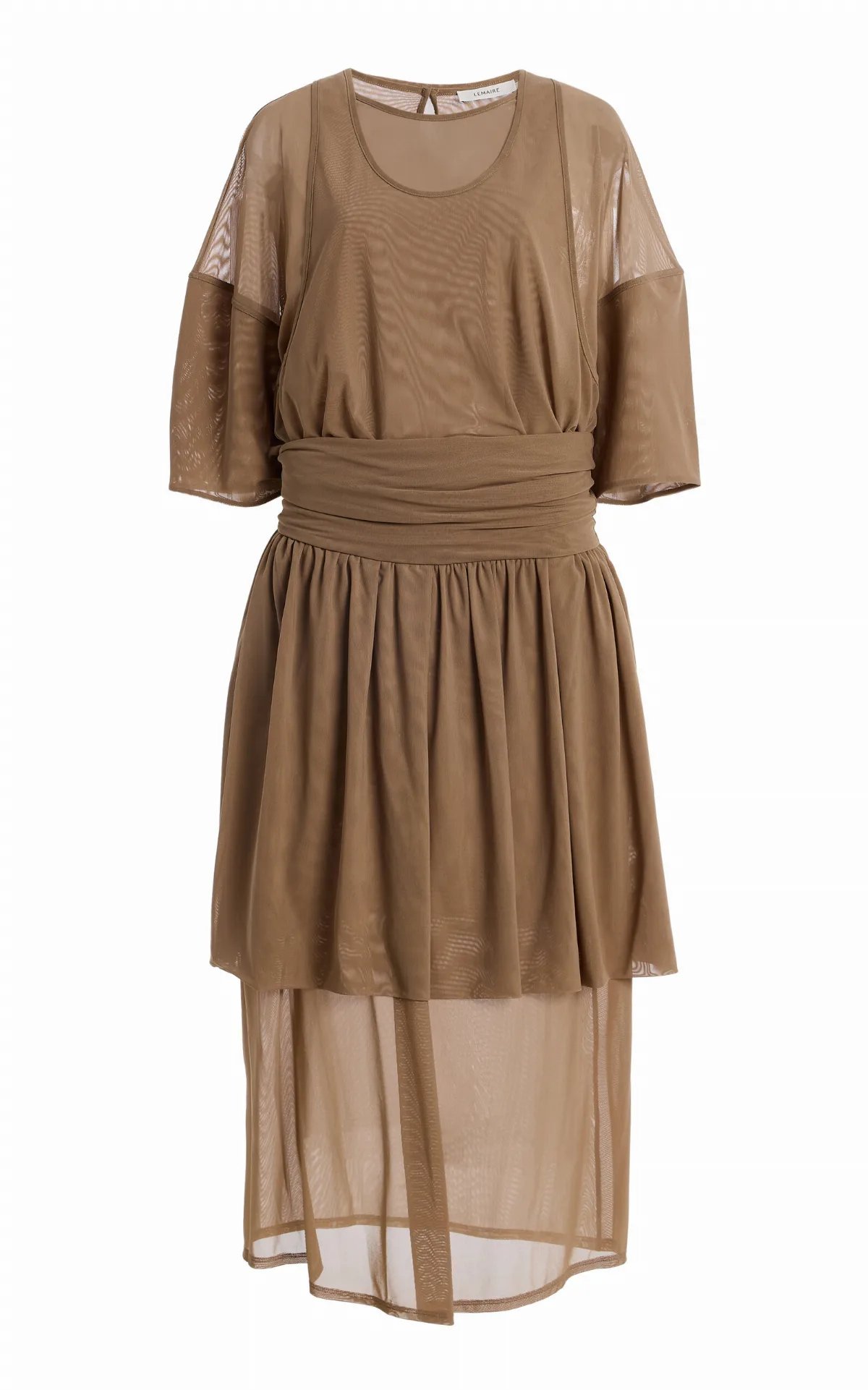 Double-Layer Mesh Midi Dress