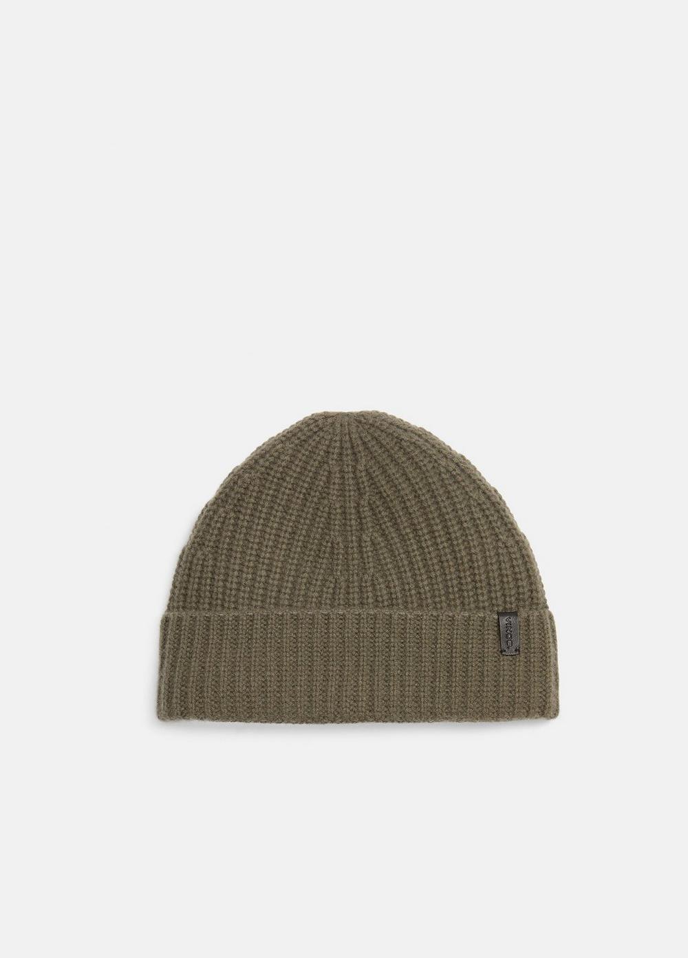 Men's Cashmere Shaker-stitch Beanie, Surplus Olive Vince