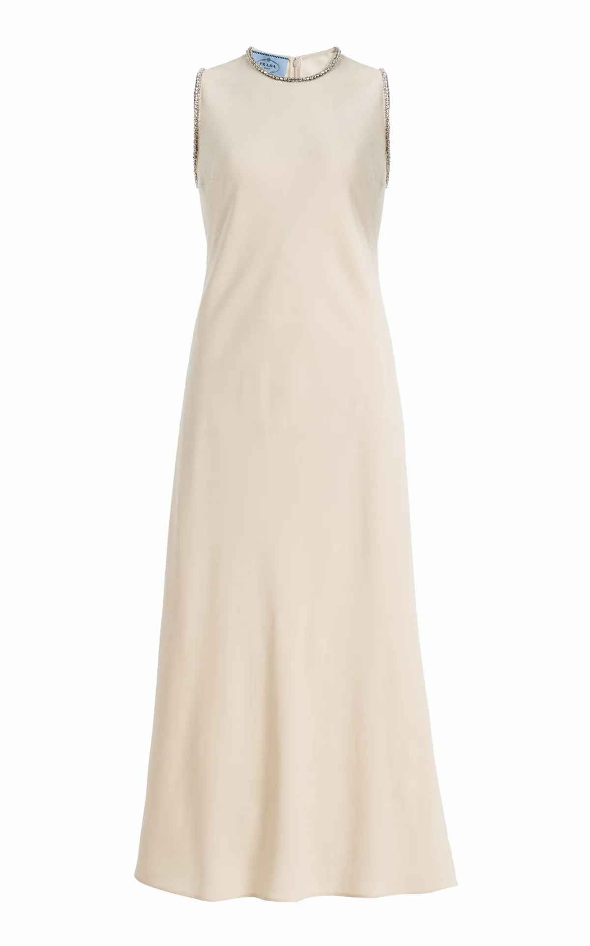 Crystal-Trimmed Sabl Midi Dress