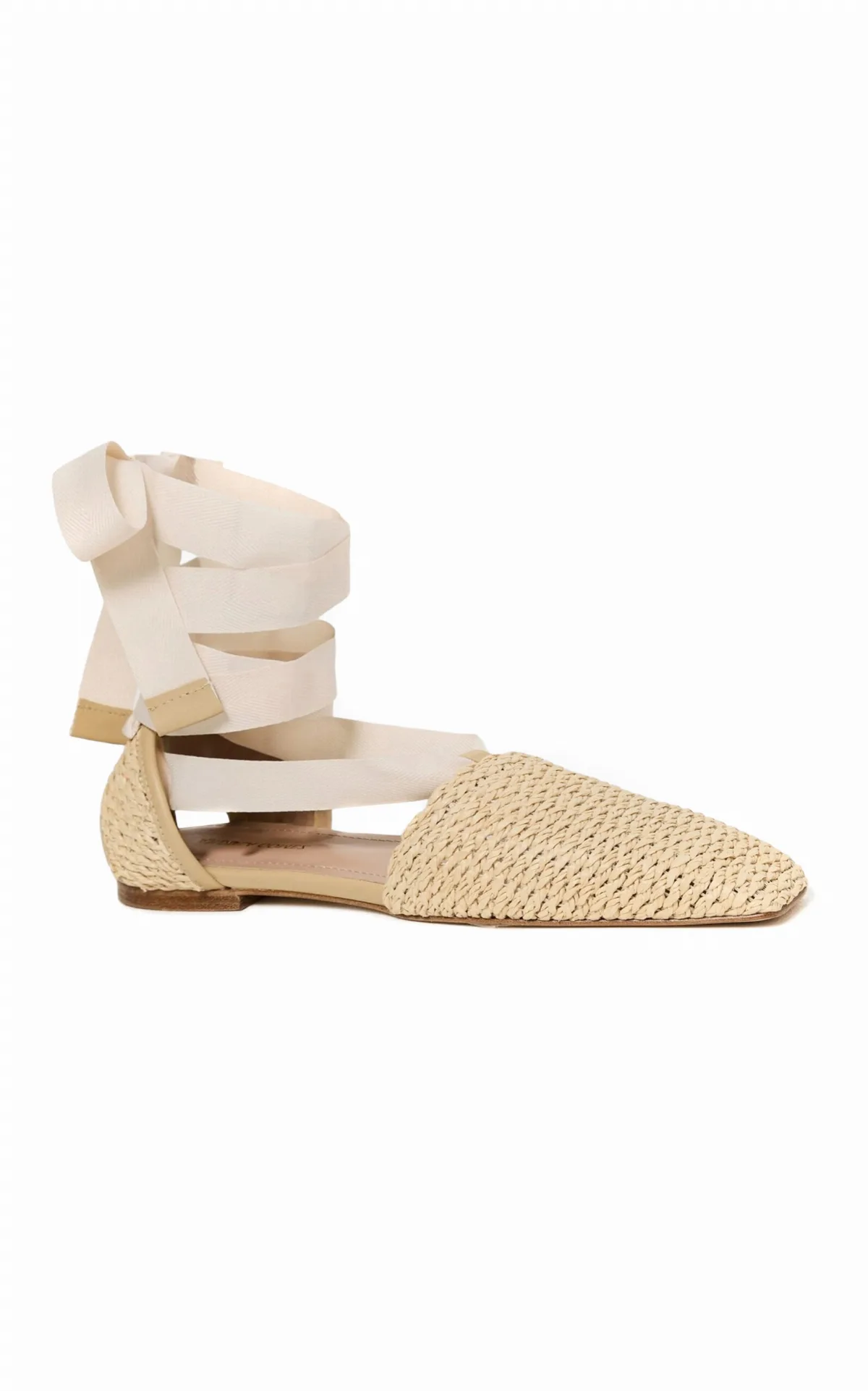 Desi Lace-Up Raffia Flats