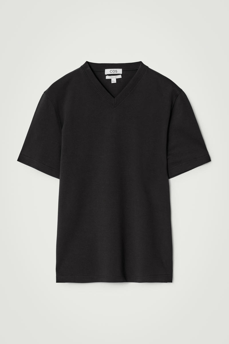 Interlock Cotton V-Neck T-Shirt