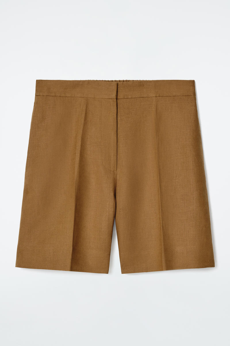 Tailored Elasticated Linen Shorts