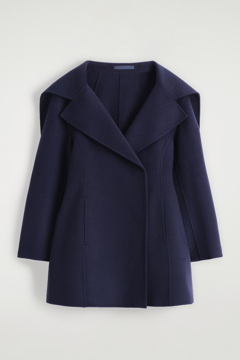 Sculpted Double-Faced Wool Short Coat