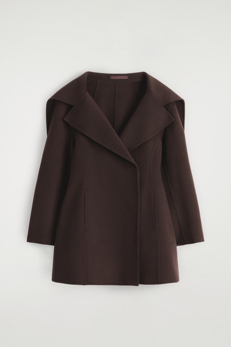 Sculpted Double-Faced Wool Short Coat