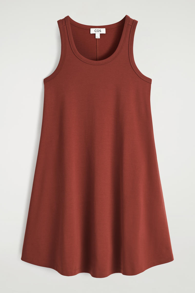 Cotton-Jersey Mini Swing Dress
