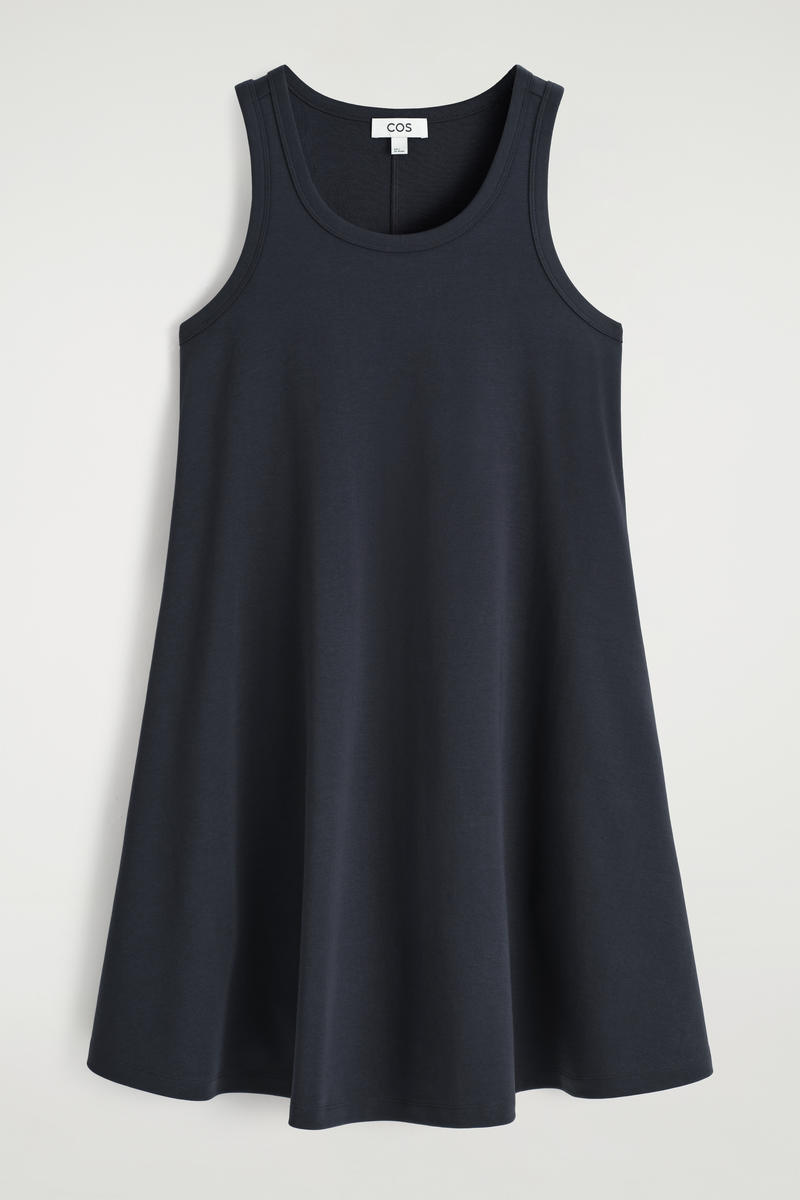 Cotton-Jersey Mini Swing Dress