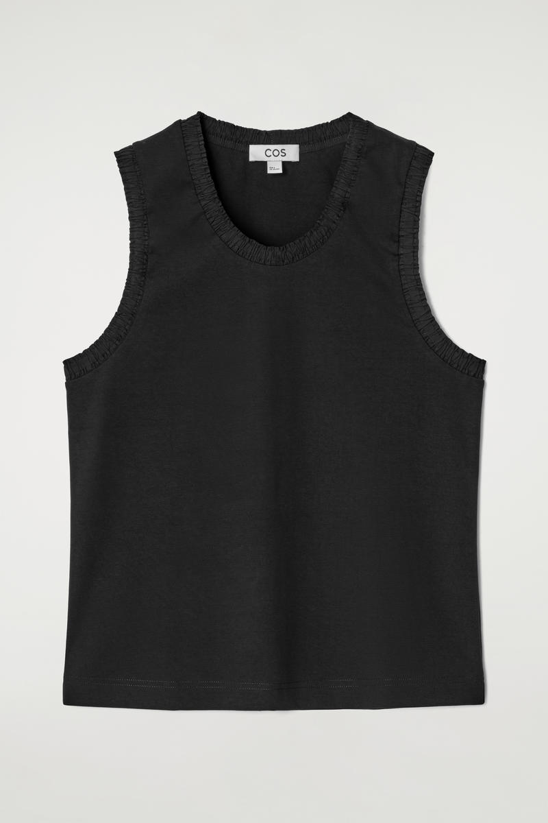 Gathered Cotton Tank Top