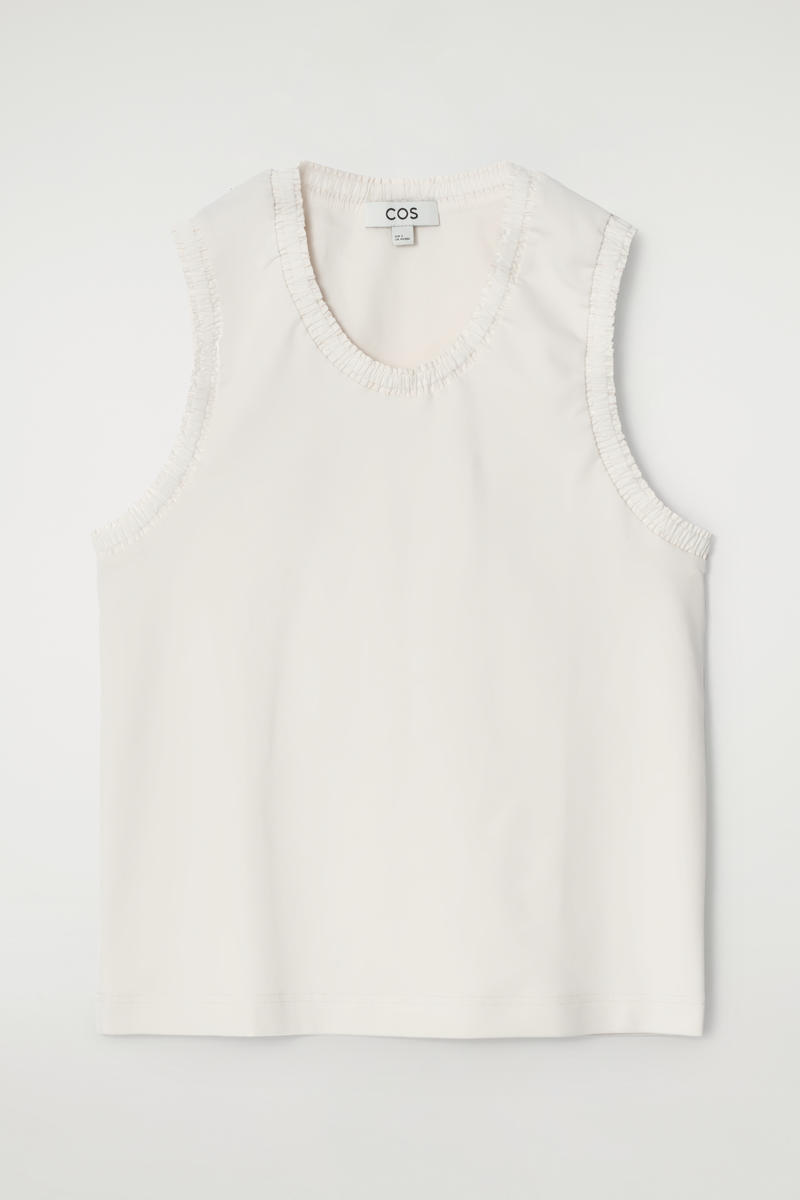 Gathered Cotton Tank Top