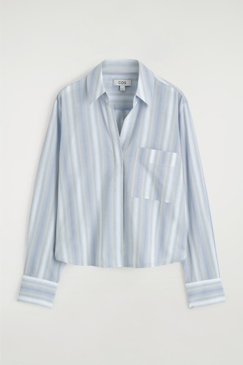 Cropped Striped Cotton Shirt