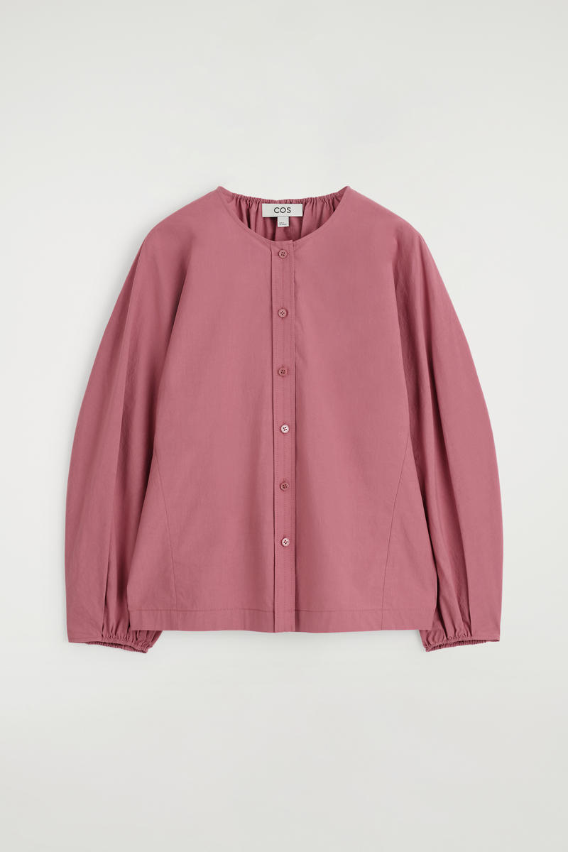 Gathered Pima Cotton Blouse