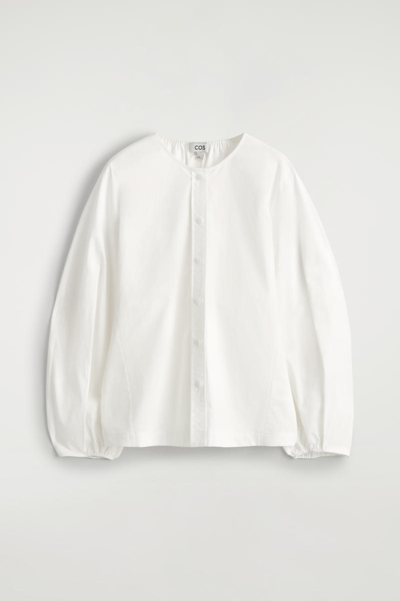 Gathered Pima Cotton Blouse