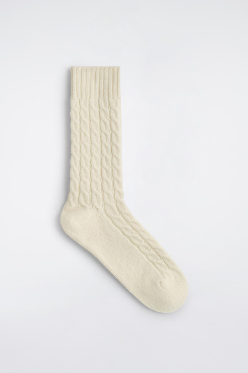 Cable-Knit Wool Socks