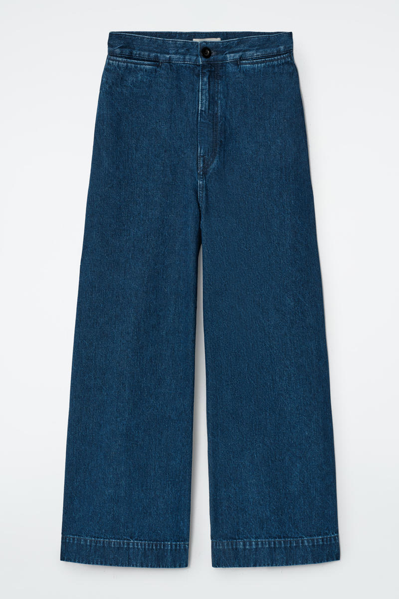 Wide-Leg Denim Pants