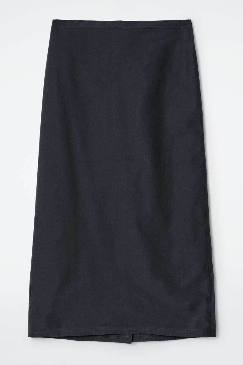 Cotton Drawstring Midi Skirt