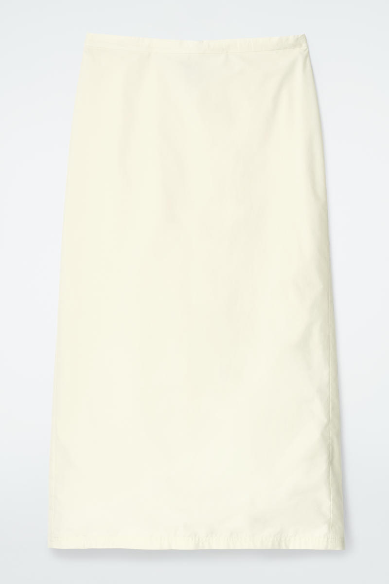 Cotton Drawstring Midi Skirt