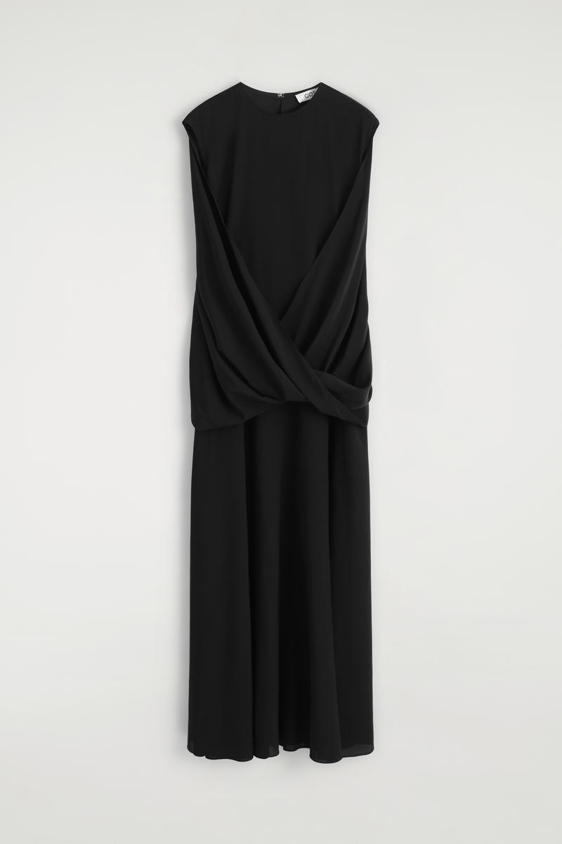 Draped Silk Maxi Dress