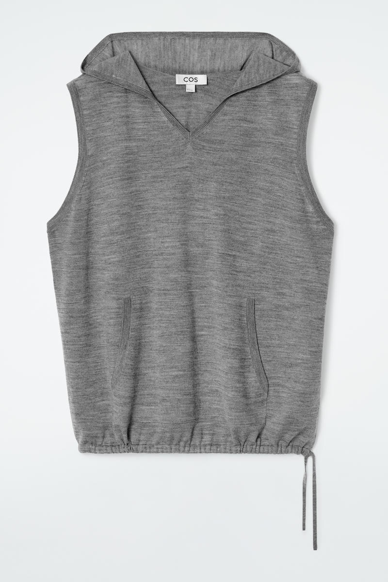 Merino Wool Sleeveless Hoodie by COS