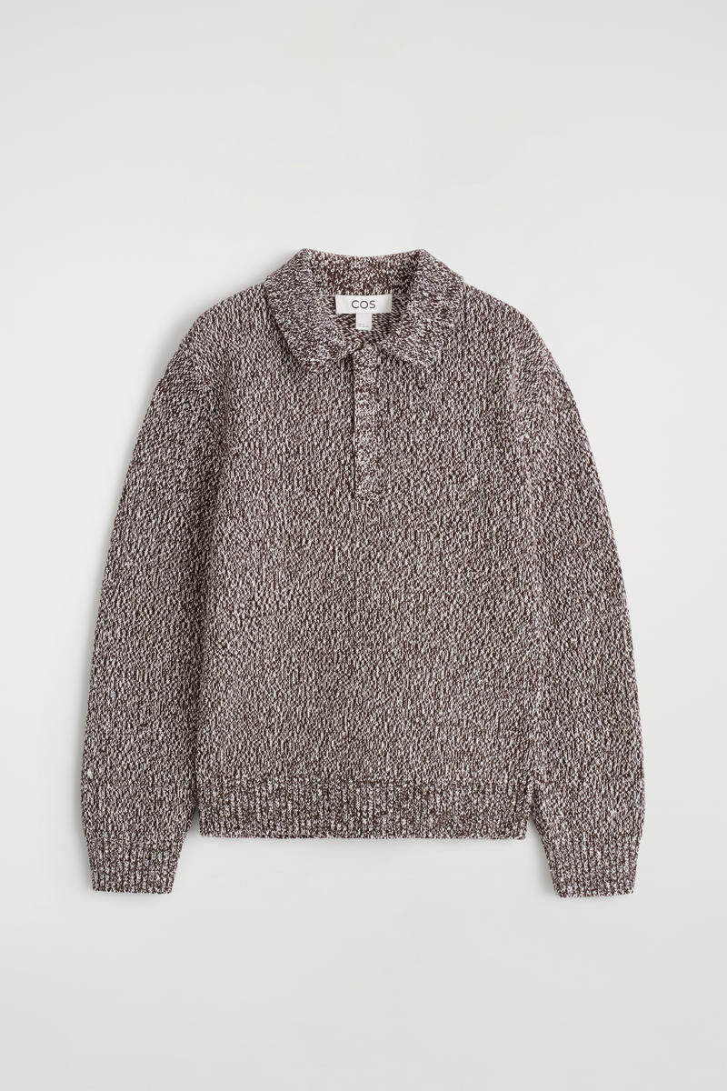 Wool-Blend Half-Zip Polo Sweater