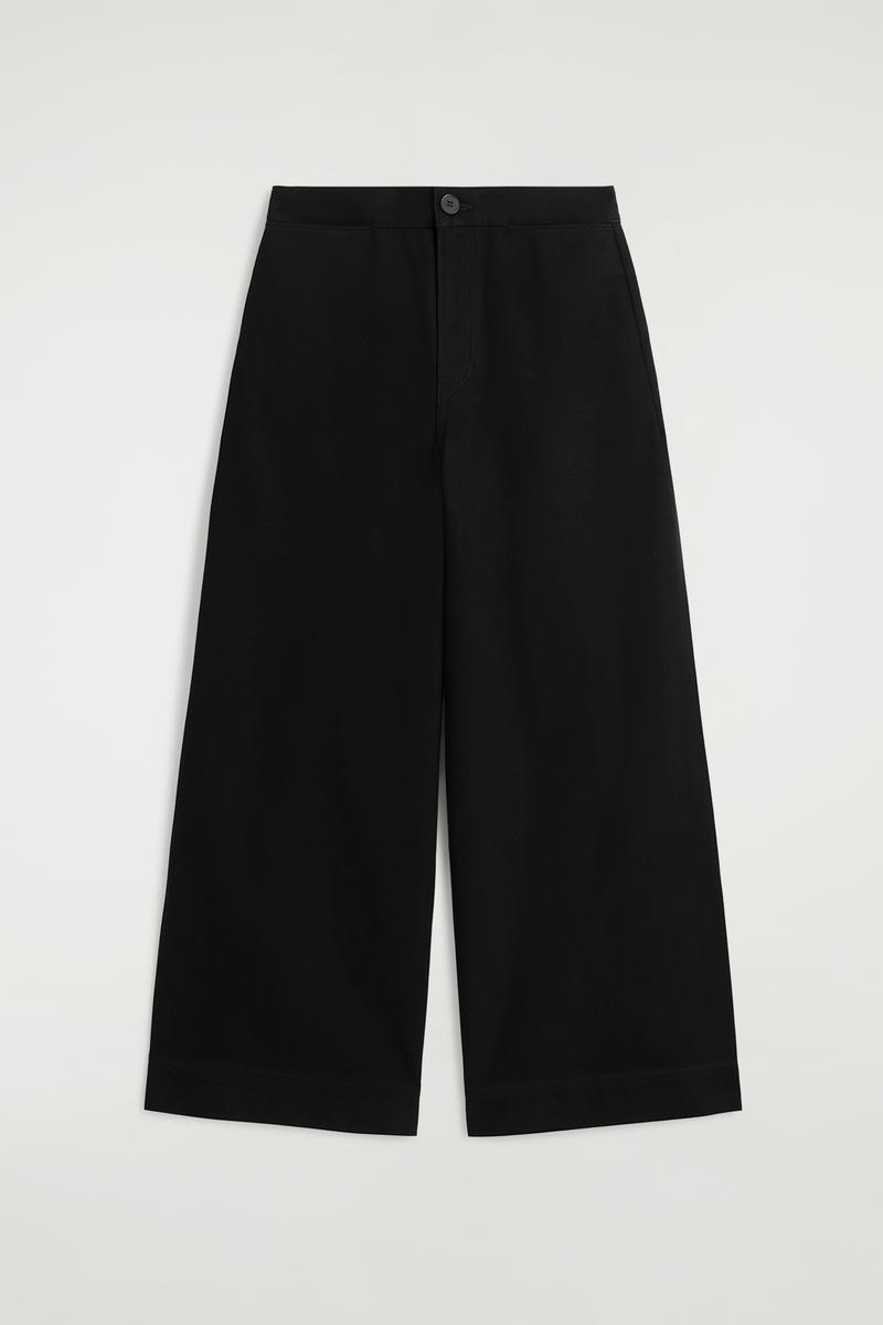 Cropped Wide-Leg Denim Pants