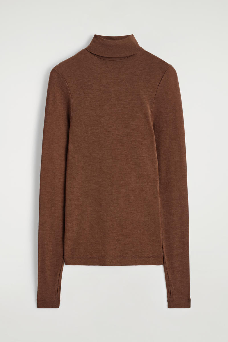 Merino Wool Turtleneck Top