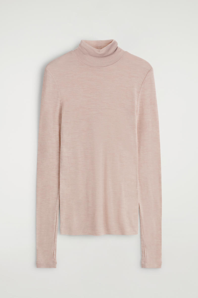 Merino Wool Turtleneck Top