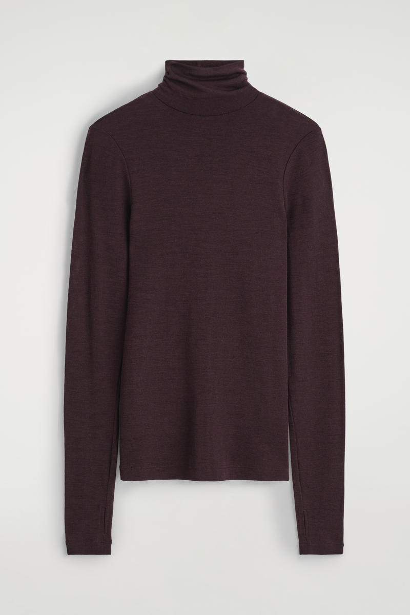 Merino Wool Turtleneck Top