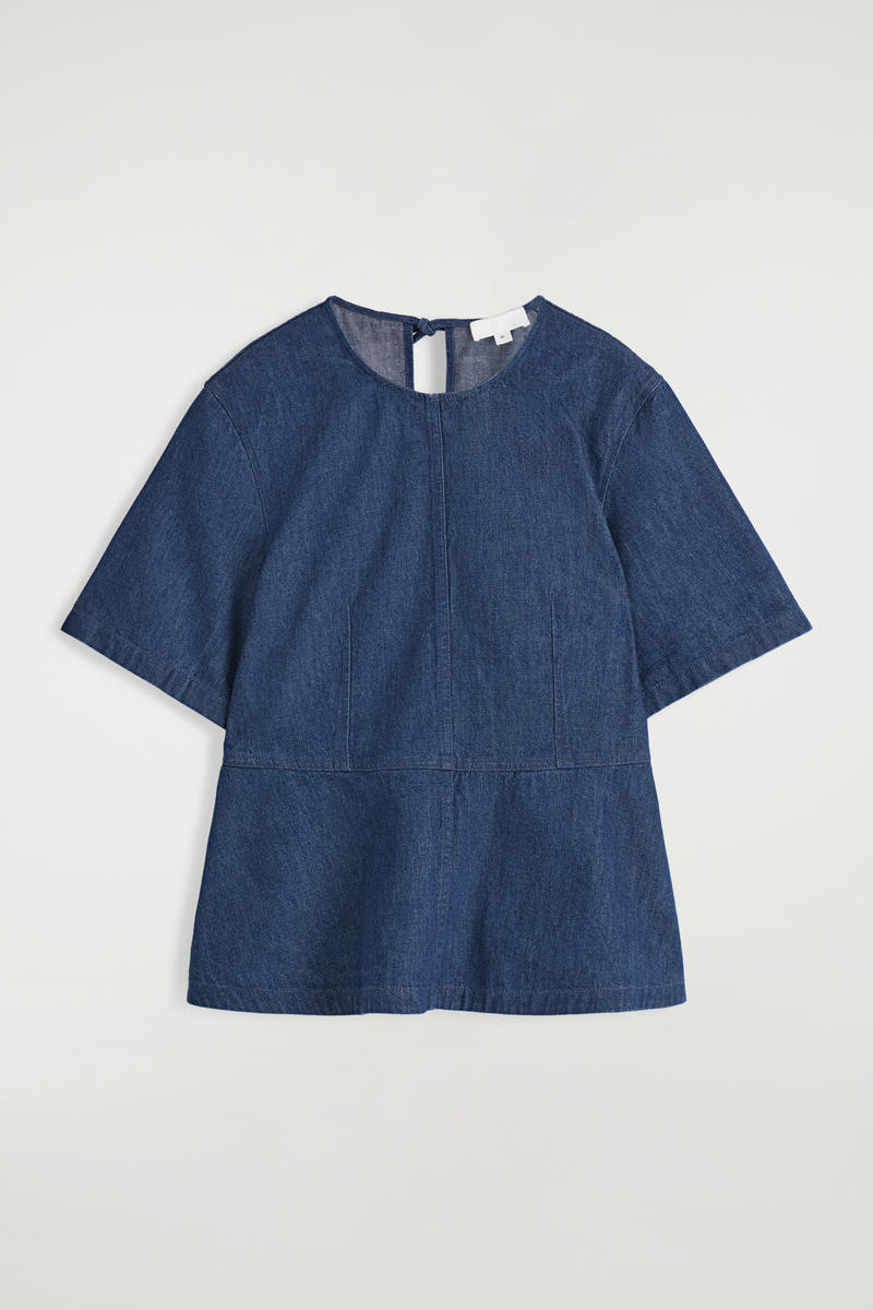 Denim Peplum Top