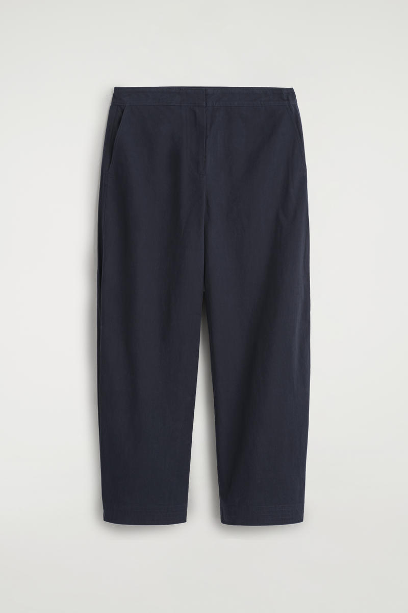 Pima Cotton Barrel-Leg Pants