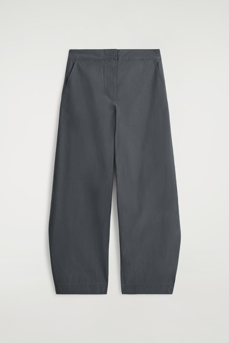 Pima Cotton Barrel-Leg Pants