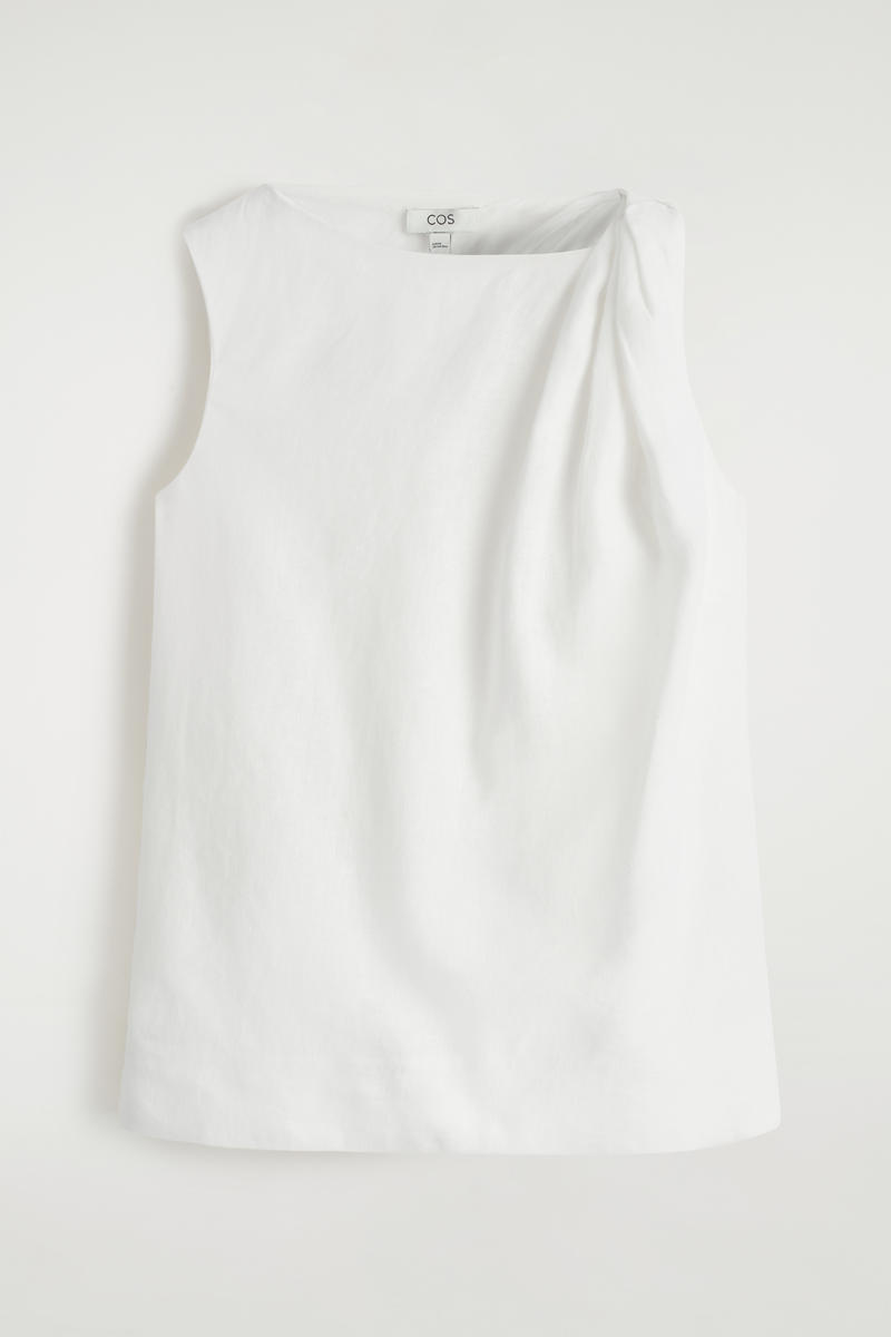 Twisted-Detail Linen Top