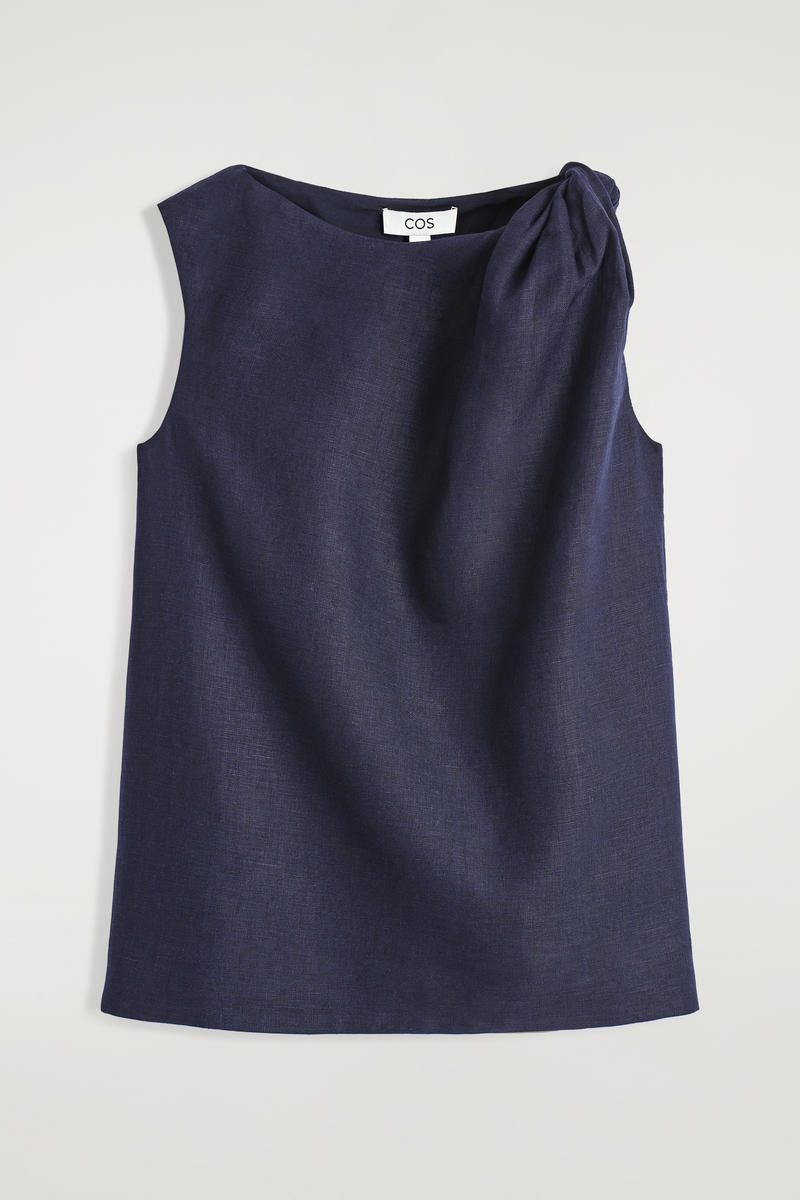 Twisted-Detail Linen Top