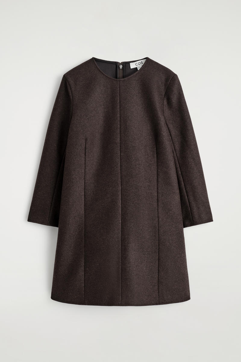 Long-Sleeved Wool Mini Dress