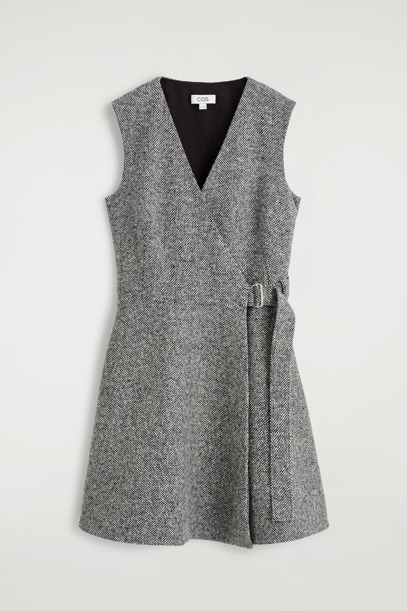 Tweed Mini Wrap Dress