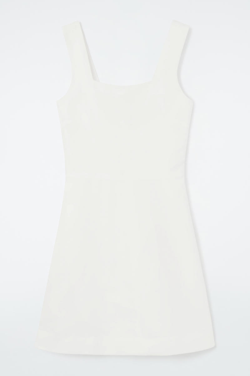 Square-Neck Mini Pinafore Dress