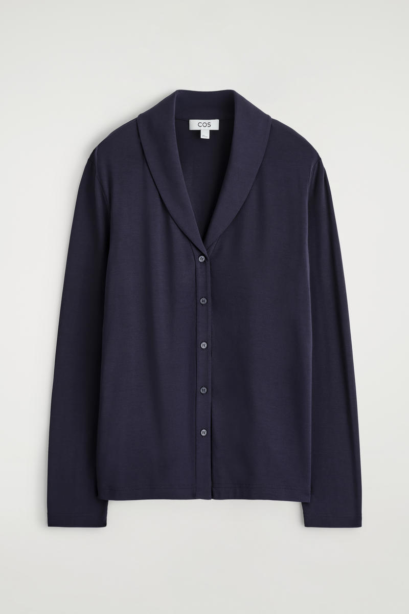Shawl-Collar Jersey Cardigan